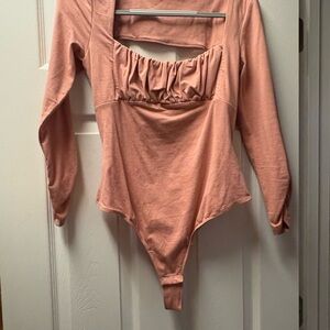 FP Movement by Free People Dusty Rose Long Sleeve Bodysuit